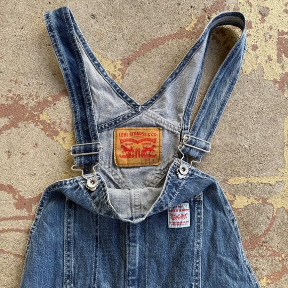 Levi's Red Tab Mens Denim Overalls Size L Medium Wash Straight Leg 79107-0027 - Picture 4 of 13